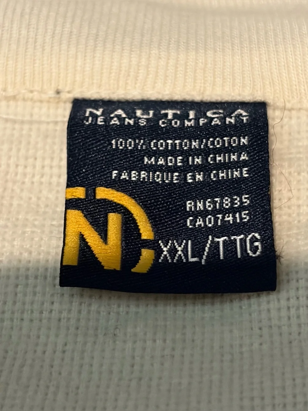 Nautica Jeans Co Men’s Black Pullover Quarter Zip Size 2XL